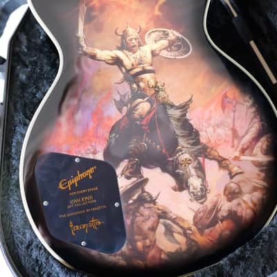 Epiphone Adam Jones Signature Art Series Les Paul Custom 2023 - Frazetta "The Berserker" / Silverburst image 15
