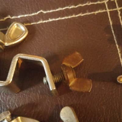 VINTAGE Ludwig WFL Leedy Slingerland NICKEL PARTS LOT Mouse Ear Wing Bolts MOUNT 40s 50s image 7