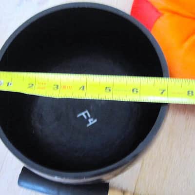 F4 Rin Singing Bowl Cup Chime Bell with Striker & Cushion - Vintage image 4