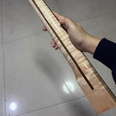 22Frets Natural color Flame Maple Electric guitar Neck Rosewood DIY gloss parts image 7