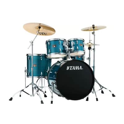 Tama Imperialstar 5 piece Complete Drum Set, Hairline Blue image 1
