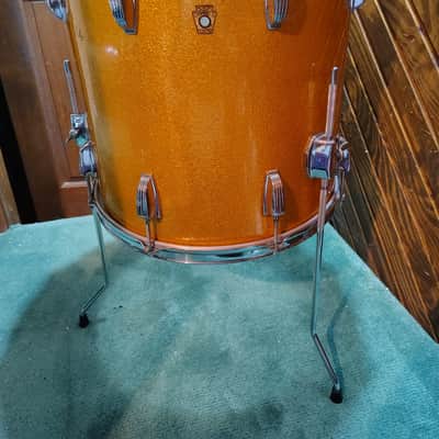 Ludwig No. 950 Classic 16x16" Floor Tom with Keystone Badge 1960 - 1968 - Gold Sparkle image 1