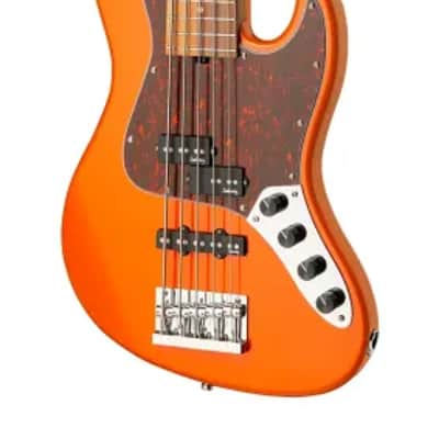 Sadowsky MetroExpress 21-Fret Hybrid P/J Bass, Morado Fingerboard, 5-String - Solid Candy Apple Orange Metallic High Polish image 4
