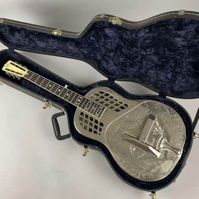 National Style 2 Tri-cone 2002 Engraved, Set up for low action Spanish style playing , With Original National hardshell case. image 14