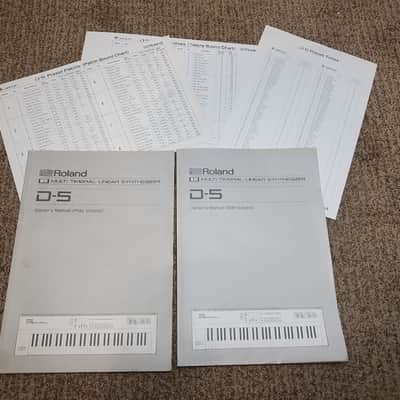 Vintage 1989 Roland D5 Synthesizer Original Owner's Manuals