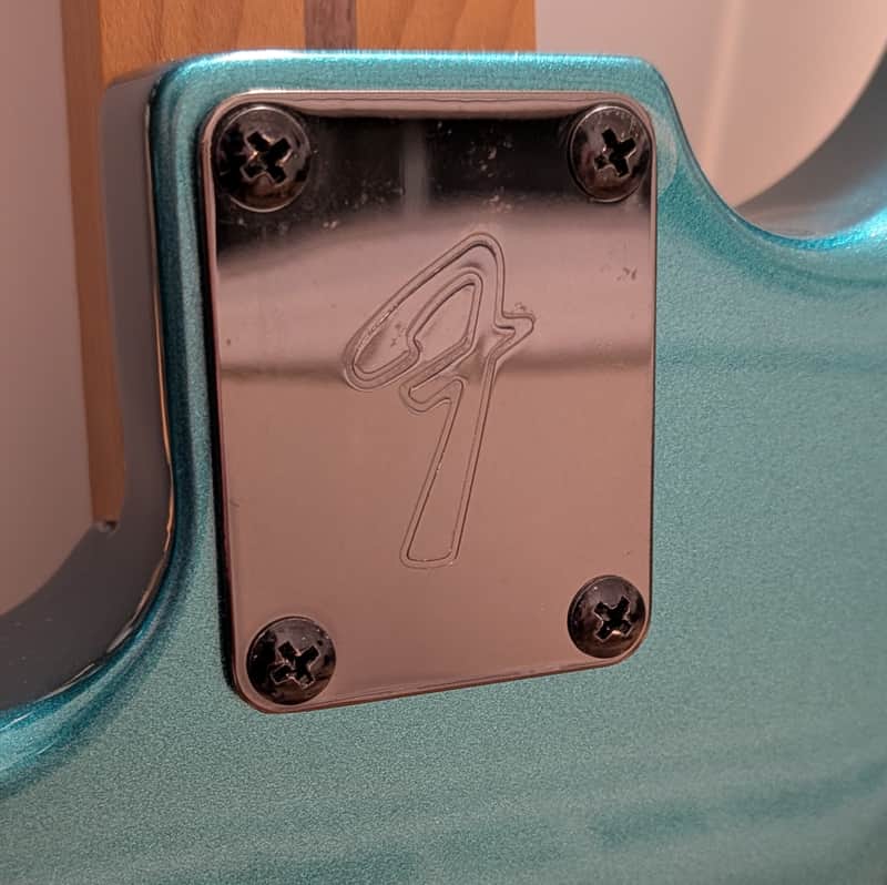 Fender "F" Neck Plate - Vintage style, 4 bolt - Black image 1