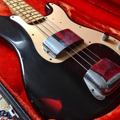 Fender Precision Bass 1977 *Factory* Black over Sunburst 9.2lbs! Flame! image 2