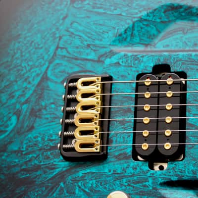 Aristides 060 Dark Teal Marble Burst Satin - Featuring BKP Pickups image 2
