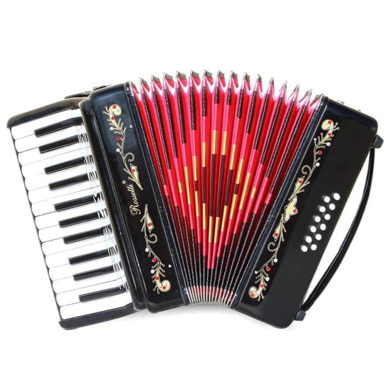 Rossetti 2512-BK 25 Piano Keys & 12 Bass Buttons Piano Accordion w/Hard Case & Shoulder Straps image 1