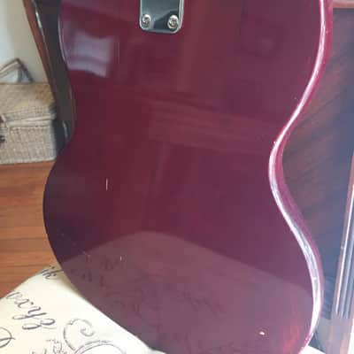 Global 495 B Bass Guitar (SG EB3 Short Scale) 1970's Aged Cherry image 5