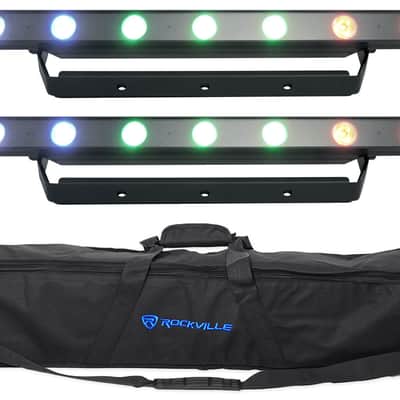 (2) Chauvet DJ COLORband H9 ILS LED Wash/Strip Lights w/Chase Effect/Blinder+Bag