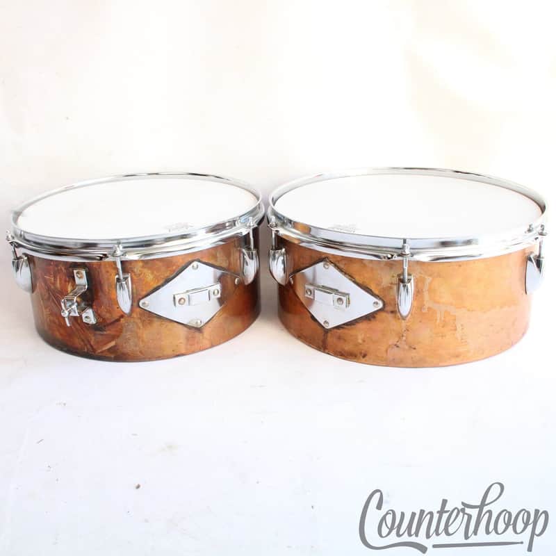 *Pearl Copper Timbales 13,14x6"Latin Percussion Drums Made In Japan Vintage 60s* image 1