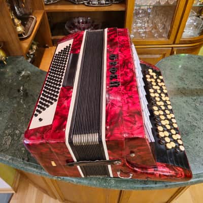Orpheus 5 Row Chromatic Button Bayan Accordion B-System Kiev Ukraine 1990s 87 Buttons 120 Bass image 13