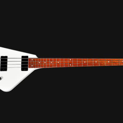 BootLegger Guitar Ace  Gen 1 Headless Bass White 7.8 Pounds White Stiletto Case &  Flask image 2