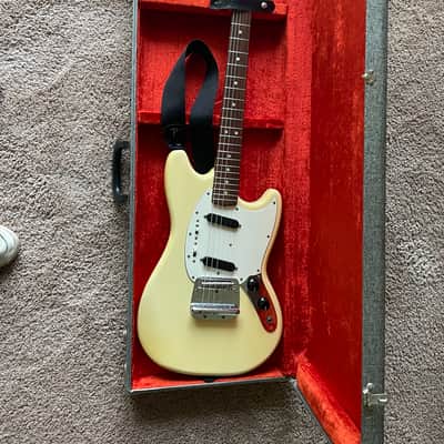 Fender Mustang Guitar with Rosewood Fretboard 1973 - 1974 - Olympic White image 1