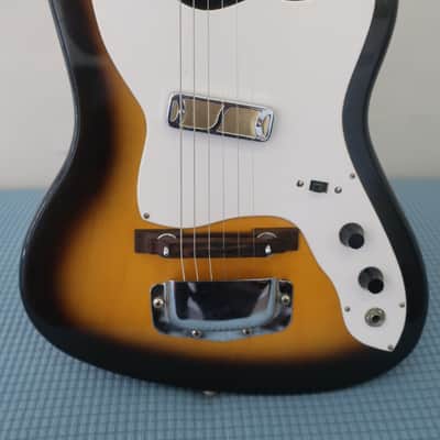 Vintage 1965 Harmony Bobcat Silhouette Holiday Sunburst 1 DeArmond Pick Ups Ultra Clean Harmony H14 image 3