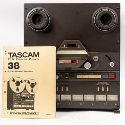TASCAM 38 1/2" 8-Track Reel-to-Reel Tape Recorder with Manual – Serviced image 1