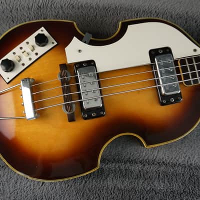 Greco Violin Bass Vintage - Sunburst Semi-Hollow Lefty image 8