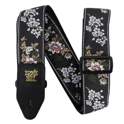 Ernie Ball Classic Jacquard White Blossom Floral Guitar Strap