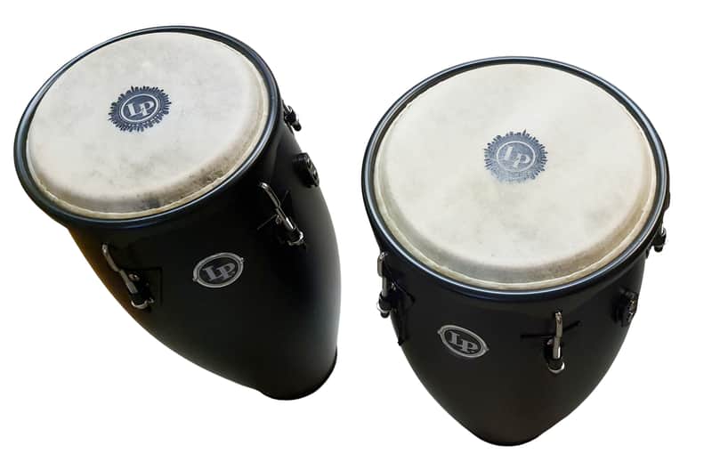 Latin Percussion City II Series Conga Set with Double Stand, Black, LP646NYII image 1