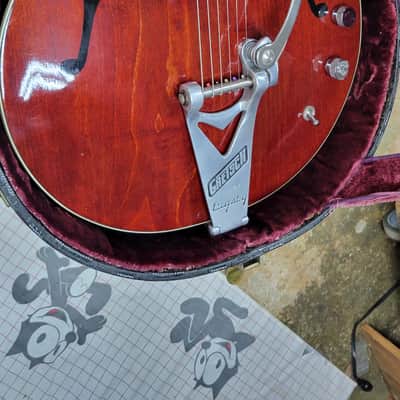 1962 Gretsch Tennessean, stupid clean, OHC Dark cherry red image 7