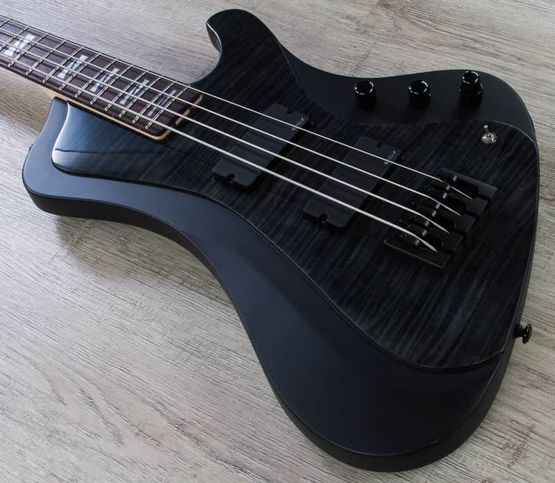 ESP LTD JC-4FM John Campbell Bass Guitar Flamed Maple EMG See Thru Black Satin image 1