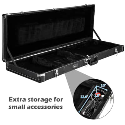 Glarry High Grade Electric/Bass Guitar Square Hard Case 2020s - Flat Black image 12
