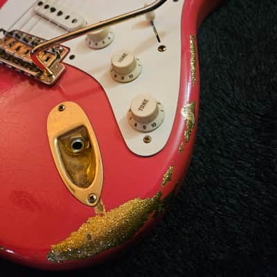 Fender Limited Edition Wildwood 10 Custom Shop 1957 Stratocaster 2017 - Faded Fiesta Red over Gold Sparkle image 5