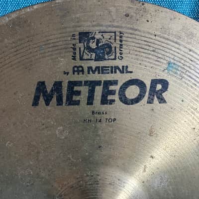 Meinl Meteor 14” Brass Hi-hat cymbals 1980s - Brass image 3
