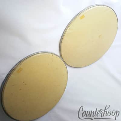 Ludwig 22" Bass Drum Heads Vintage 50s-60s Playon Plastic 2x Set Batter/Resonant image 1