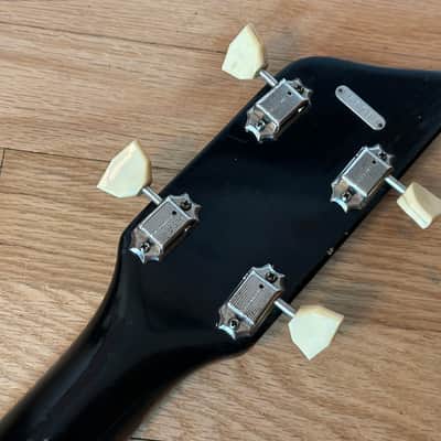 Supro Pocket Bass with Original Case Extra Short Scale Thick Neck 1961 - Black image 10
