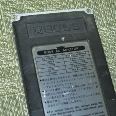 used medium relic'd genuine Boss Bottom Plate (Silver Label Taiwan) for compact (regular) size pedal, from March 1991 - PLATE PART: Metal w/ Silver Finish / BOTTOM LABEL: SLT / EXTERIOR PADDING: Black stiff hardened rubber - NO: pedal/screws/other items image 10