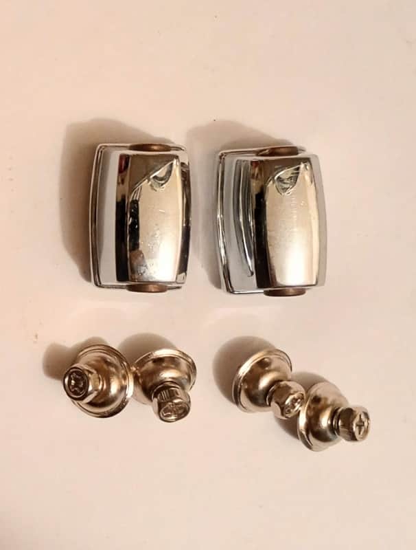 PEARL PICCOLO SNARE DRUM LUGS PAIR (2 LUGS) - CHROME - FREE SHIP TO C-USA! image 1