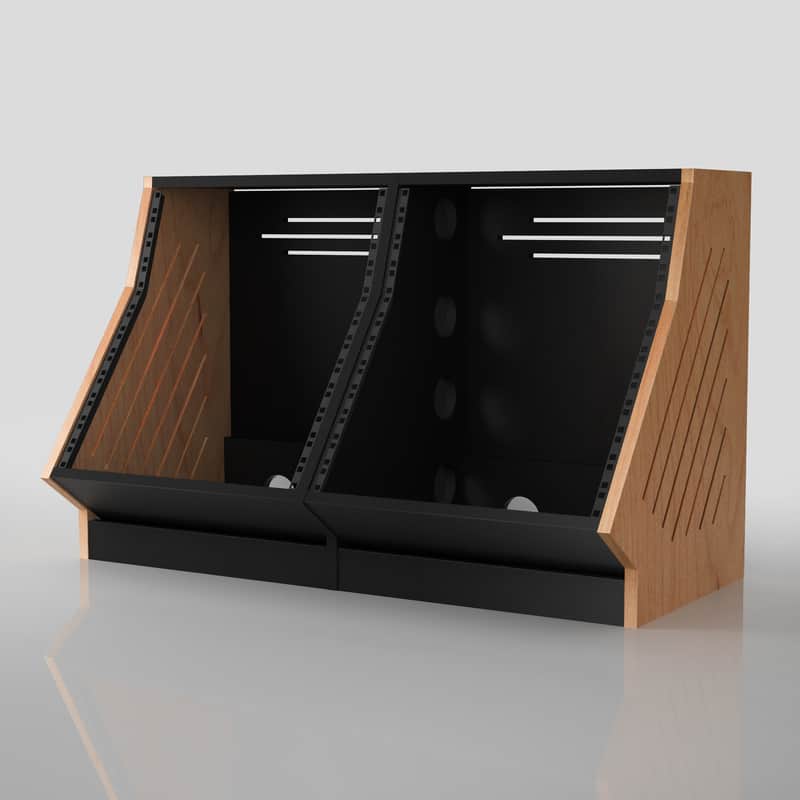StudioRacks - Vented Double Bay Angle Rack - 12U/12U (24U) image 1