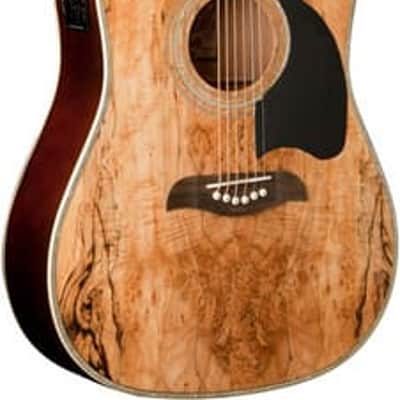 Oscar Schmidt OD312CESM-R Dreadnought (12 String) Cutaway Acoustic Electric Guitar, Spalted Maple image 5