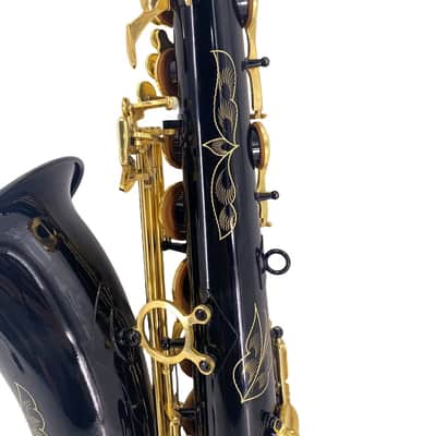 Black Lacquer Bb Tenor Saxophone – Professional-Style Tenor Sax with High F#, Case, Mouthpiece & Accessories image 6