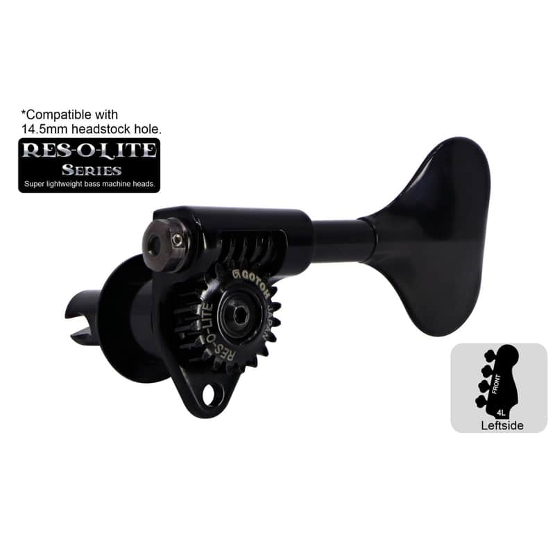 GOTOH GRL510M-9 Res-o-Lite Open Gear Bass Tuner Molded, Black, 4L image 1