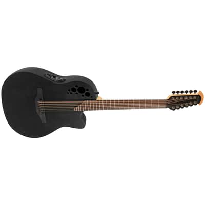 2058TX 5 G E-Acoustic Guitar Elite TX Deep Contour Cutaway 12-string Black Textured Ovation image 2