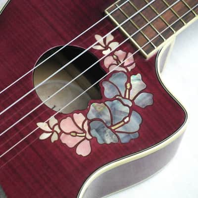 LUNA Flora purple electric UKULELE UKE Concert size w/ Gig Bag - Maple Top image 4