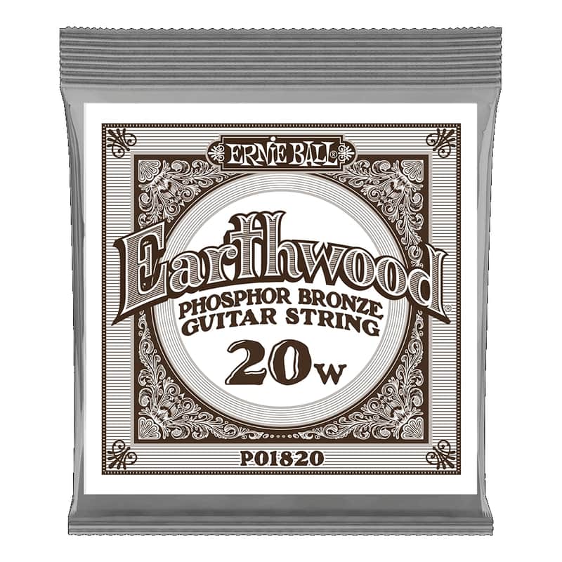 Ernie Ball .020 Earthwood Phosphor Bronze Guitar Strings 6 Pack image 1