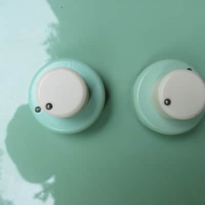 Left Hand Danelectro Longhorn Bass Guitar, 1990's Surf Green, Converted From Right Hand image 9