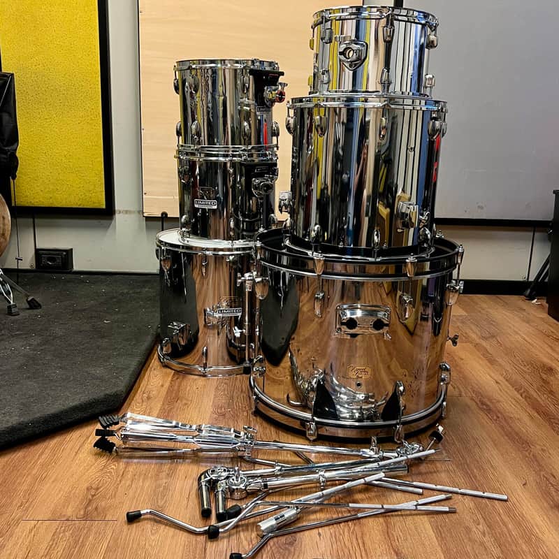 Pearl Export Chrome Mirror 10 12 13 16 16 22 + 1 Cymbal Stand image 1