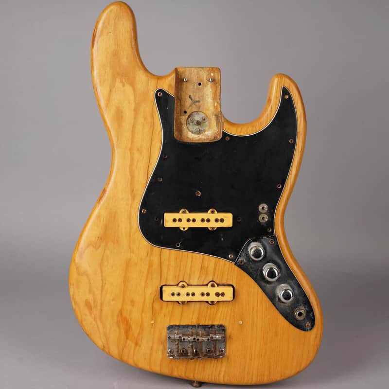 Fender Jazz Bass Body - 1976 - Neck Plate - Hardware - Natural image 1