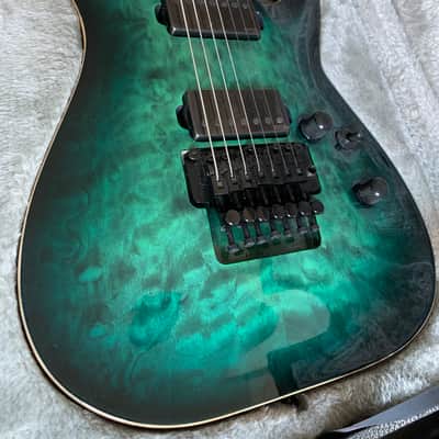 ESP E-II Horizon FR-7 2021 Black Turquoise Burst image 2