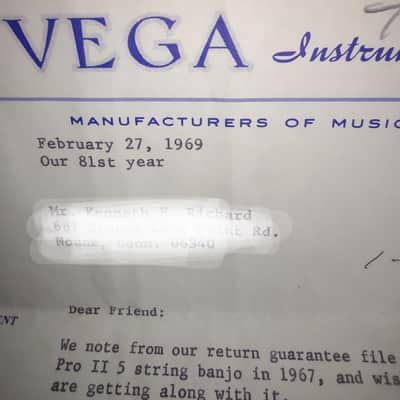 Vega Pro II 5 string banjo 1968 - Maple back image 13