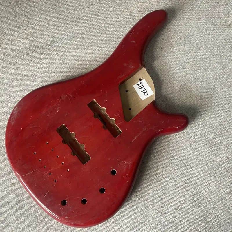 Red 5 String Bass Guitar Basswood Body DIY Project image 1