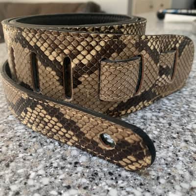 AF Designs Natural Reticulated Python Guitar Strap. Never used! image 1