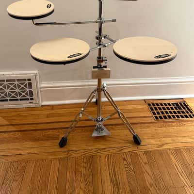 MINT: DW DWCPPADTS5 Go Anywhere 5pc Practice Pad Drum Set with Stand 2010s - Chrome/Black/White image 1