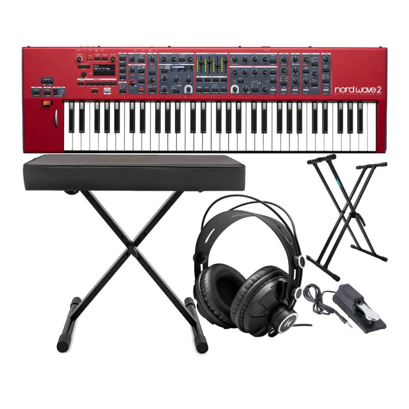 Nord Wave 2 61-Key 4-Part Performance Synthesizer with Accessory Bundle image 1