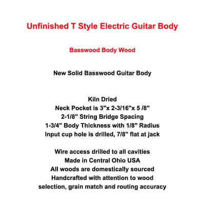 Cosmic Burst Basswood T-style guitar body - Made in USA! image 12